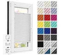 Estika Store plissé sans perçage, sur Mesure - 40 x 100 cm - Blanc - Store plissé à Coller, pour fenêtres, sans percer, avec kit de Montage