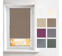 Estika Stores enrouleurs intérieurs sans perçage - Noyer 45 x 120 cm - Stores montables sans perçage, intimité, Protection Solaire