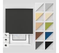 Estika Stores Thermiques avec perçage 160 x 150 cm - Graphite - Store occultant Montage au Plafond et Montage Mural, Store Thermique Protection Contre la Chaleur, Stores vénitiens fenêtre