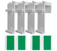 Estika Supports de Fixation pour ministore, Store Thermique et occultant - 2 Paires, 4 pièces - Blanc - avec Coussinets adhésifs - Montage sans perçage, réglables de 15 à 23 mm, pièces de Rechange