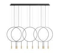 Estiluz Revolta L165.5D Pendelleuchte, or mat / noir, rosette noir