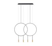 Estiluz Revolta L73S.2D Pendelleuchte, or mat / noir, rosette noir