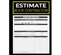 Estimate Book Contractor: Track Construction Costs, Manage Bids, Record Materials & Labor for Builders, Handymen, and Renovation Projects.