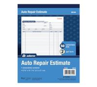 Estimation de réparation automobile livre, EN 2 parties, autocopiant, 21,3 x 27,2 cm, Blanc/canari, 50 Ensembles par livre (D8104)