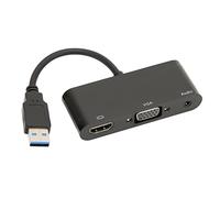 Estink Adaptateur USB 3.0 vers HDMI, Adaptateur 2 en 1 1080P USB 3.0 vers VGA, Transmission Haute Vitesse 5 Gbit/s, pour Ordinateur Portable Win7, Win8, Win10, Win11, OS X