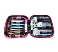 Estink Aiguilles à Tricoter Circulaires Interchangeables en Aluminium, 26 Pièces, 13 Tailles 2,75mm-10mm, avec Étui de Rangement