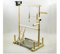 ESTINK aire de jeux pour oiseaux en bois Support de jeu pour perroquets, aire de jeux en bois à Double couche, animalerie jouet