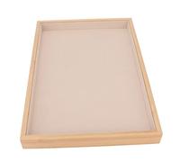 Estink Bac de Bijoux en Bois Classique Organisateur Polyvalent Léger Durable pour Les Boucles d'oreilles Colliers Bracelets Affichez Le Plateau d'affichage de Bijou (Beige)