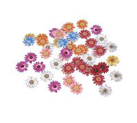 Estink Boutons en Bois Fleur, 50 Pièces, Marguerite et Tournesol avec 2 Trous pour Couture, Bricolage, Artisanat, Vêtements