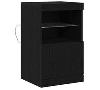 ESTINK® Buffet bas contemporain - Armoire Polyvalent - pour Cuisine/Salon -avec éclairage LED Chêne noir 41x37x67 cm - @@2392