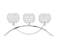 Estink Chandelier en Cristal à 3 Branches, Bougeoir Design Arc en Argent pour Décoration de Table, Dîner Romantique et Mariage