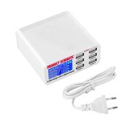 Estink Chargeur USB Multi-Prises de Charge, Station de Charge USB Multi-Chargeur, Chargeur USB Rapide 6 Ports 6 A, avec écran LCD 3,5 A pour téléphones Portables, téléphones, tablettes