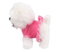 Estink Chien en Peluche électronique Jouet de Chant Mignon pour Les Enfants Anniversaire, Chiot Interactif, Laisse Télécommande Incluse pour Le Plaisir en Salle (Rose)