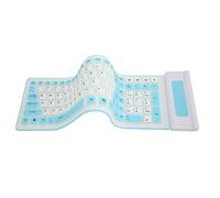 Estink Clavier en Silicone 103 Touches, Clavier Silencieux en Silicone Souple USB sans Fil 2,4 G, étanche et Antipoussière, Pliable, Bonne Résilience Tactile, Peut être utilisé pour Les (Bleu)