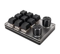 Estink Clavier macro ergonomique rouge avec boutons personnalisés et mini clavier USB (9 touches avec 2 boutons)