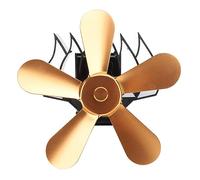 Estink Fablier de Cheminée à Feu à Chaleur Murale Auto-générant 5 Lames Fan de Poêle en Bois Taille Compacte pour le Gris de Camping (GOLD)