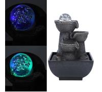 ESTINK Fontaine de table Fontaine d'Eau Coule de Cascade de Table Illuminée LED avec Balle pour Décor de Bureau à Domicile Feng