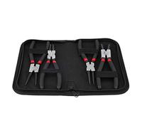 Estink Kit Professionnel de 4 Pinces à Circlips, 17,8 cm, Internes et Externes, Droites et Courbes, avec Poignées Antidérapantes et Sac de Rangement