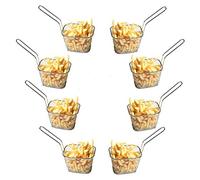Estink Lot de 8 Paniers de Présentation en Acier Inoxydable, Mini Format pour Service de Frites, Poulet Frit, Rondelles d'Oignon, Crevettes, Style Professionnel