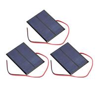 Estink Mini Panneau Solaire, 3 Pièces Polysilicium 5V 1W 200mA 2mm Panneau Solaire époxy 100 X 70 + 30cm Ligne Rouge et Noire pour L'énergie Solaire, Bricolage Maison, Projets Scientifiques Jouets