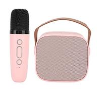 Estink Mini Portable Mine DE SANTAGE Karaoke avec MICHOPE sans WIRESS, Changement DE LA Voix, Longue Durée DE Vie DE LA Batterie, Adaptée à Une Utilisation Intérieure et Extérieure, ABS, Blanc (Rose)
