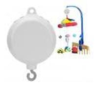 Estink Mobile Musical pour Bébé, Boîte à Musique Rotative 12 Mélodies, Carillon de Lit à Piles avec Crochet, Jouet Musical pour Literie, Cadeau de Naissance