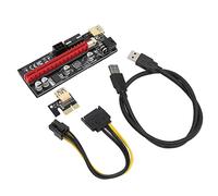 Estink PCIE 1X à 16x Riser Carte Stable Alimentation Stable 6 PIN Interface Multi-Couche Fil blindé pour Les Amateurs de Mine 1set 1set (Ligne Noire)