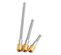 Estink Porte-embouts Magnétiques à Changement Rapide, Acier Inoxydable et Chrome Vanadium, Tige Hexagonale 1/4", 60/100/150 mm, Set de 3 Pièces, Jaune