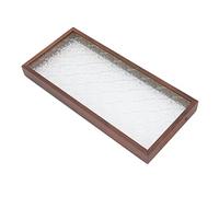 Estink Rectangle Plateau de thé en Verre en Bois élégant Motif de Coupe en Papier Traditionnel Servant Plateau pour Collations de thé et Pain à la Maison du Bureau de l'hôtel (Petit)