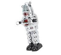 Estink Robot de Clôture en Métal Toy Touet Exquis Détails Clignotants pour la Collection, d'anniversaire - Jouet en Filet pour Décoration Intérieure Adulte (Silver)