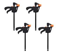 Estink Serre-joints à une Main Libération Rapide, Lot de 4, Distance de Serrage Maximale 10cm, pour Fabrication de Meubles