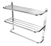 Estink Support Mural de Salle de Bain en Acier Inoxydable, Porte-Serviettes avec Étagère, 55 x 45 x 21 cm, pour Toilettes, Cuisine, Salon