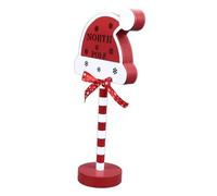 Estink Vintage LED Santa Stop Here Topper Tree avec Conception de Motifs Créatifs, Détails Exquis pour l'atmosphère Festive, Métal et Bois Massif du Père Noël Stop Ici Décoration pour Affichage de