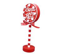 Estink Vintage LED Santa Stop Here Topper Tree avec Conception de Motifs Créatifs, Détails Exquis pour l'atmosphère Festive, Métal et Bois Massif du Père Noël Stop Ici Décoration pour Affichage de