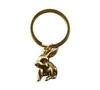 ESTINTENG Pendentif créatif en laiton massif petit lapin douze zodiaque porte-clés pendentif, Version couleur originale + porte-clés