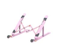 ESTINTENG Support pour ordinateur portable A2 en plastique avec support réglable et léger pliable en plastique pour tablette - Version en plastique rose