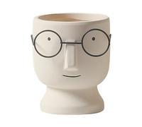 ESTINTENG Verres brûlés unis portrait abstrait en céramique perforé pot de fleurs graffiti peinture plantes vertes et plantes en pot de viande - pot de fleurs à nez haut petite taille (sans plateau)