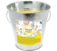 ESTIVADE-Bougie citronnelle seau galvanisé Estivade coloris gris en cire Denis & Fils - 480 g