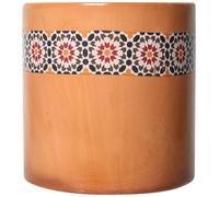 ESTIVADE-Bougie en cire blanche dans pot terracotta avec mèche extérieure - diamètre 15 x H 15 cm