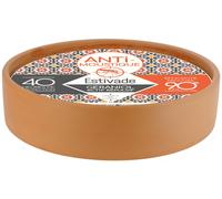 ESTIVADE-Bougie en cire blanche dans vasque terracotta avec mèche extérieure - diamètre 25 x H 26 cm