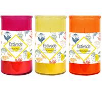 ESTIVADE-Bougie lampion citronnelle Estivade coloris multicolore en cire Denis & Fils - diamètre 6,5 x 14 cm