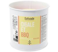 ESTIVADE-Bougie parfumée"cigales et barbecue" coloris gris en cire Estivade Denis & Fils - diamètre 10 cm 400 g