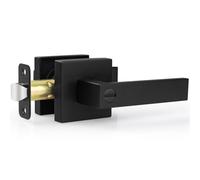 Estmoon Lot de 1 poignée de porte intérieure noire, sans clé, serrure de porte privée pour salle de bain, en alliage de zinc, 0,94 kg, ensemble de leviers de porte pour chambre à coucher, salle de