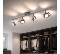 Esto Lampe Plafond 4 Lampes Réglable Moderne LED Argent 14x70x11 cm IP20