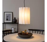 Suspensions Lampe à Suspension Blanc Annelé Optique IP20 1x E27 Dxh 27x135 CM