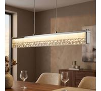 Suspension cristaux de verre suspension chrome suspension réglable en hauteur, 1x LED 20 watt 1800 lumens blanc chaud, L 78 cm