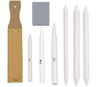 Estompe en Papier Dessin,6 Pièces Estompe en Papier avec 1 Taille-Crayon à Papier de Verre e 1 Gomme Mie de Pain pour Les étudiants