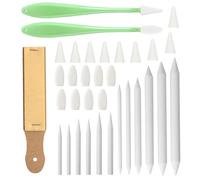 Estompeur Dessin 12 Pcs Estompe en Papier Dessin,2 Pcs L'essuyeur De Croquis,20 Pcs Têtes D'éponge et 1 Pcs Blocs de Papier de Verre, Essuyeur de Croquis pour Croquis Étudiants Amateurs Débutants