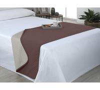 Estoralis - AVA | Chemins de lit Doux et Soyeux | Tissu matelassé réversible | Beige/Marron | pour lit de 120/135 cm. (60 x 210 cm.) Couvre-lit de Couleur contrastée.