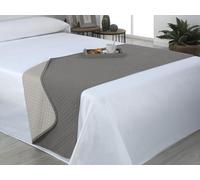 Estoralis - AVA | Chemins de lit Doux et Soyeux | Tissu matelassé réversible | Beige/Taupe | pour lit de 120/135 cm. (60 x 210 cm.) Couvre-lit de Couleur contrastée.